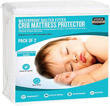 Carica l'immagine nel visualizzatore di Gallery, Utopia Bedding Coprimaterasso (Set di 2) Impermeabile per lettino...