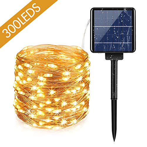 AUOPLUS 33M 300LED Catena Luminosa Solare Luci Solari Esterno IP65...