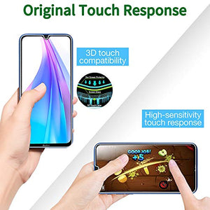 QHOHQ Vetro Temperato per Xiaomi Redmi Note 8T, [3 Pezzi] [Garanzia a 3 Pezzi