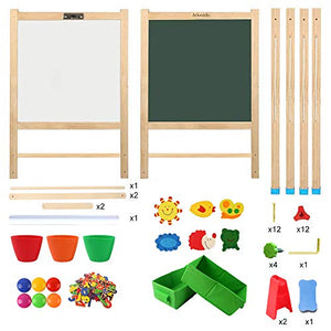 Arkmiido Cavalletto per Bambini Lavagna in Legno a Doppia Faccia 4 1,... - Ilgrandebazar