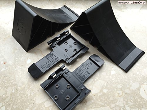 Set completo: cunei per ruote incl. supporto, 2 bis 1600 Kg Flachhalter, nero - Ilgrandebazar