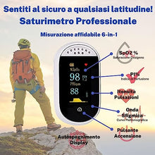 Carica l&#39;immagine nel visualizzatore di Gallery, PulsoMedical Saturimetro da Dito Professionale Certificato CE, Pulsossimetro Ossimetro 4 Pile AAA OMAGGIO, Saturazione Ossigeno Sp02, Frequenza, Battito Cardiaco, Indice di Perfusione