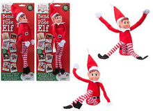 Carica l'immagine nel visualizzatore di Gallery, Elves Behavin Badly Elfo posabile pieghevole da 12 "con testa in vinile - Accessorio di Natale (Red Elf Boy)