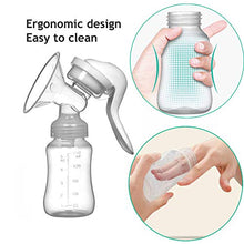 Carica l&#39;immagine nel visualizzatore di Gallery, Tiralatte manuale in silicone per allattamento, 150 ml, con manico singolo,... - Ilgrandebazar