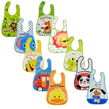 Carica l&#39;immagine nel visualizzatore di Gallery, Tomkity 10 Pezzi Bavaglini Neonati Impermeabile in Plastica EVA per Bambino