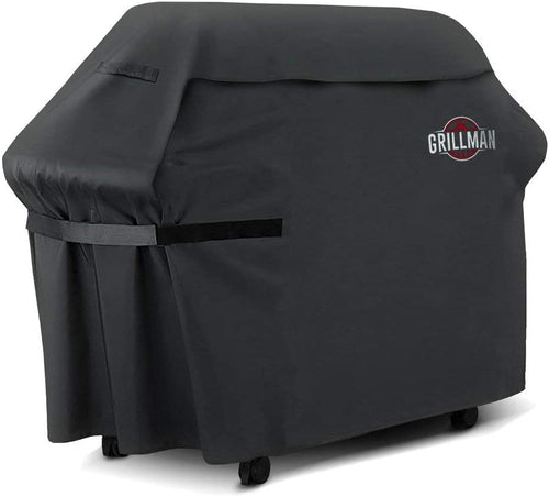 Grillman Premium BBQ Grill, Resistente Copertura per Barbecue Weber, Brinkmann, Char Broil, ECC. Resistente agli Strappi, ai Raggi UV e all'Acqua, 147 cm, Nero