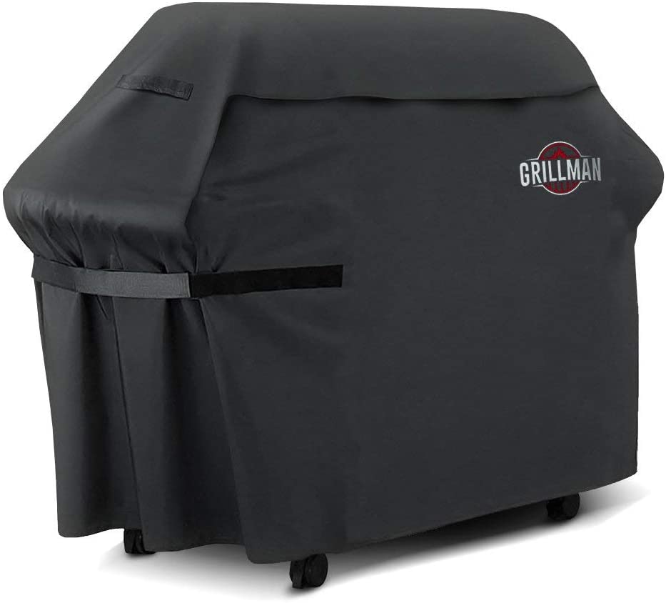 Grillman Premium BBQ Grill, Resistente Copertura per Barbecue Weber, Brinkmann, Char Broil, ECC. Resistente agli Strappi, ai Raggi UV e all'Acqua, 147 cm, Nero