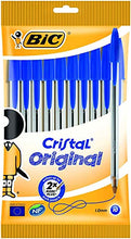 Carica l'immagine nel visualizzatore di Gallery, Bic Cristal Original Punta Media 1 mm Confezione 10 Penne Colore Blu