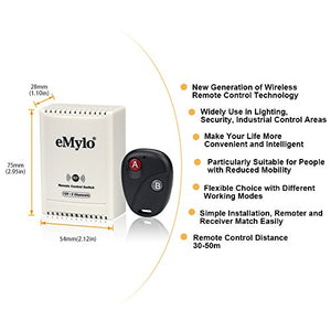 eMylo DC 12V 2 canali 433MHz Telecomando RF Modulo relè senza fili...