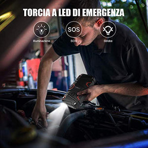 YABER Avviatore Emergenza per Auto, 1200A Jump Starter Auto Portatile(Fino a...