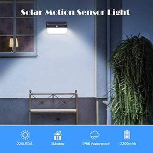 Luce Solare Led Esterno 228 LED, 【Versione migliorata 2200 mAh】Lampada...
