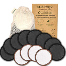 Carica l'immagine nel visualizzatore di Gallery, AM NT Dischetti Struccanti Lavabili in Bambù 12 Maxi Struccanti...