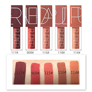 5 Colori/Set Lucidalabbra, Rossetti liquidi mat, lungo impermeabile C5 - Ilgrandebazar