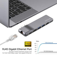 Carica l'immagine nel visualizzatore di Gallery, Hub USB C, 8 in 1 Adattatore C con Ethernet RJ45, HDMI 4K, 2 Porte USB...