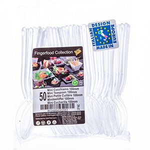 Finger Food Cucchiaino Trasparente 100mm cfz 50pz 100 mm, - Ilgrandebazar