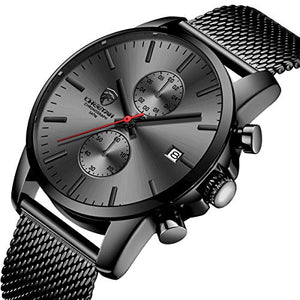 Orologi da uomo moda sport al quarzo analogico nero maglia acciaio... - Ilgrandebazar