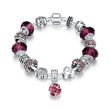 Carica l&#39;immagine nel visualizzatore di Gallery, LDUDU Bracciale Charms da donna in argento con charms vetro di... - Ilgrandebazar