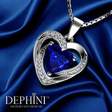 Carica l&#39;immagine nel visualizzatore di Gallery, DEPHINI Blu Collana Cuore – 925 argento ciondolo a forma di cuore con... - Ilgrandebazar