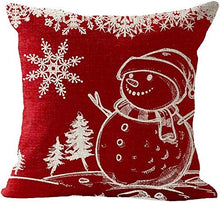 Carica l'immagine nel visualizzatore di Gallery, Gspirit 4 Pack Cuscini Divano Pupazzo di Neve di Natale Alce Cotone Biancheria Decorativo Copricuscini Divano 45x45 cm