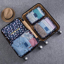 Carica l'immagine nel visualizzatore di Gallery, Organizer per Valigie Cubo di Viaggio, EASEHOME Impermeabile Fiore Blu Scuro