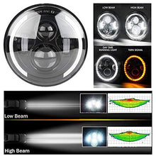Carica l&#39;immagine nel visualizzatore di Gallery, Qiilu Lampada Frontale a LED da 7 Pollici 150W Halo Light, Auto e Moto...