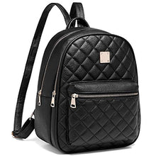 Carica l&#39;immagine nel visualizzatore di Gallery, Zaino Donna, Myhozee Borsa Donna Pelle PU Zainetto impermeabile Nero