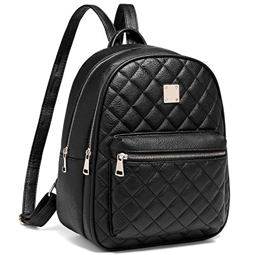 Zaino Donna, Myhozee Borsa Donna Pelle PU Zainetto impermeabile Nero
