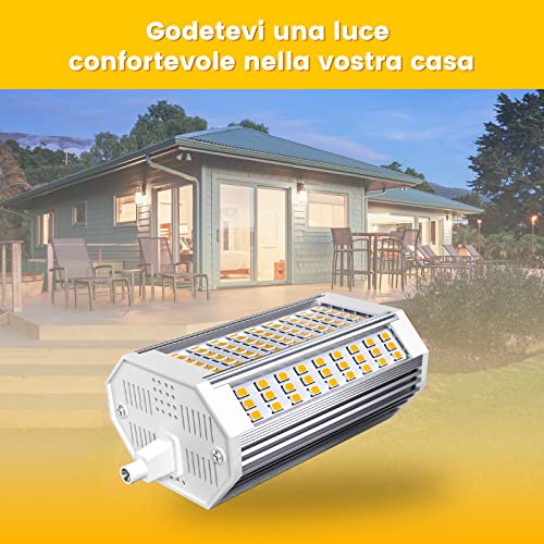 Akynite R7S LED 118mm 30W Dimmerabile Luce Calda 3000K, 3000LM, Equivalente  a Lampada Alogena J118 R7S 300W 250W, AC 220-240V, Lampadina R7S 118mm LED