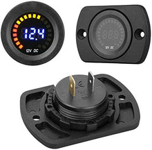 Carica l'immagine nel visualizzatore di Gallery, Fayeille Dc 12V Auto Voltmetro con LED Display Digitale Pannello, Indicatore...