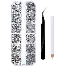 Carica l'immagine nel visualizzatore di Gallery, 2000 Pezzi Strass di Vetro Flatback Hot Fix Rotondo Gemme Cristallo 1.5-6...