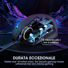 Carica l&#39;immagine nel visualizzatore di Gallery, Mouse Gaming, Dacoity Mouse RGB Ergonomico da 8000 DPI (5 livelli), 8 Pulsanti Programmabili, 7 Modalità di Illuminazione RGB Personalizzabili, Mouse con Filo USB per PC, laptop, MacBook