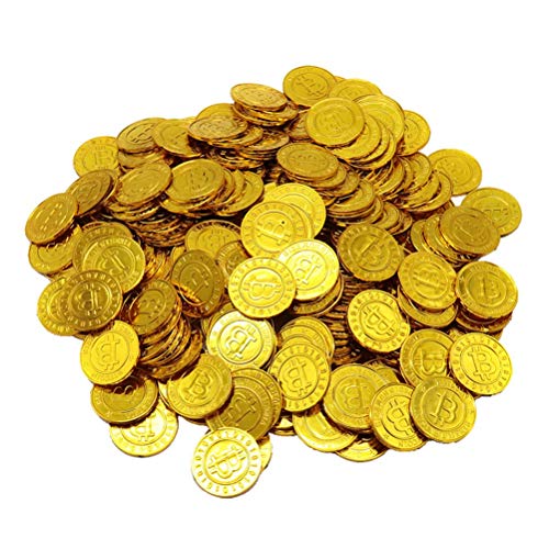 NUOBESTY 100 pz plastica Monete d'oro Pirata Bitcoin - Ilgrandebazar