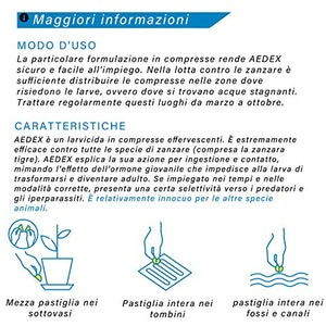 Vebi Aedex Insetticida Larvicida Antizanzare- Barattolo 50 Compresse - 100g