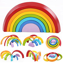 Carica l&#39;immagine nel visualizzatore di Gallery, king do way 7 Colori Legno Arcobaleno Blocchi, Giocattoli Educativi 7 colori - Ilgrandebazar