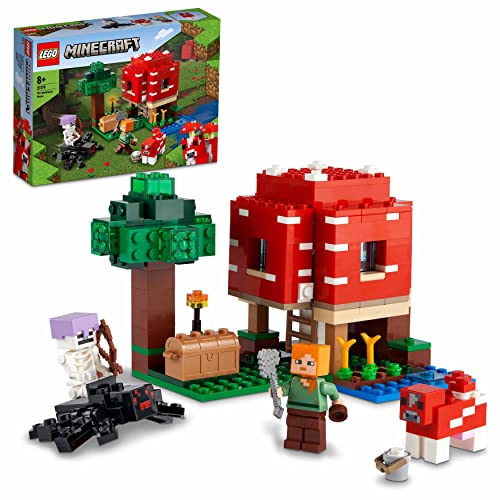 LEGO 21179 Minecraft La Casa dei Funghi, Giocattoli per Bambini di 8+ Anni, Idea Regalo con il Personaggio di Alex