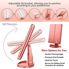 Carica l&#39;immagine nel visualizzatore di Gallery, Ammiy Specchio per Il Trucco con Luce 1x / 2X / 3X Trifold ingrandente con...
