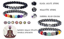 Carica l&#39;immagine nel visualizzatore di Gallery, Milacolato Bracciale in Ematite Chakra da 4 Paia Terapia Magnetica di... - Ilgrandebazar