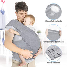 Carica l&#39;immagine nel visualizzatore di Gallery, Lictin Fascia Porta Bambino - Bebè Elastica, Baby Wrap, Grigio