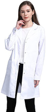 Carica l&#39;immagine nel visualizzatore di Gallery, Icertag Camice Bianco da Laboratorio Donna, Medico Cappotto, Camice per Le Donne, Camice Bianco per Le Signore, Adatto per Studente Laboratorio Infermiera Cosplay Abito di Cotone