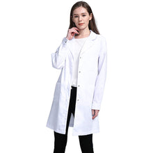 Carica l&#39;immagine nel visualizzatore di Gallery, Icertag Camice Bianco da Laboratorio Donna, Medico Cappotto, Camice per Le Donne, Camice Bianco per Le Signore, Adatto per Studente Laboratorio Infermiera Cosplay Abito di Cotone