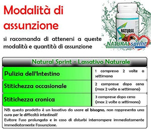 NATURAL SPRINT,Transito Intestinale,Lassativo , Naturale,Dimagrante Forte,Stitichezza,Intestino Pigro,Metabolismo lento,controllo del peso,Ministero della Salute 72355