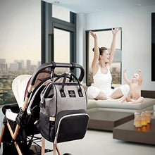 Carica l&#39;immagine nel visualizzatore di Gallery, Pipibear Zaino Fasciatoio - Isolamento, Impermeabile, Grande Grigio-nero