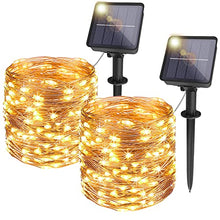 Carica l'immagine nel visualizzatore di Gallery, [2 Pacchi] Luci Solari Esterno, Bitjam 14M 120LED Catena Luminosa Esterno Solare 8 Modalità Solare Stringa Fata Luci Impermeabile Filo di Rame Lucine Decorative Per Giardino,Cortile,Festa,Bianco Caldo