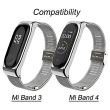 Carica l&#39;immagine nel visualizzatore di Gallery, AHANGA Cinturino per Mi Band 4 3 Bracciale Milanese Argento - Ilgrandebazar