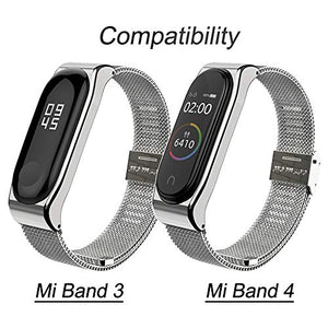 AHANGA Cinturino per Mi Band 4 3 Bracciale Milanese Argento - Ilgrandebazar