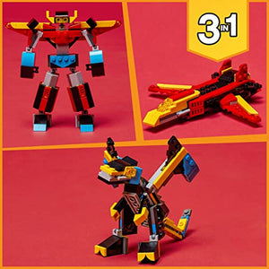 LEGO 31124 Creator 3 In 1 Super Robot, Set Di Costruzioni In Mattoncini, Aereo E Drago Giocattolo Per Bambina E Bambino Dai 6 Anni In Su, Con Parti Regolabili