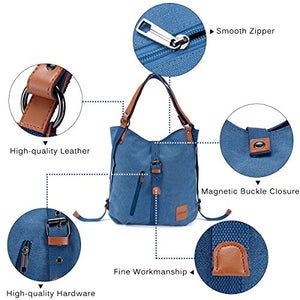 JOSEKO Borsa Donna,Zainetto Donna Zaino Alla Moda Con Tracolla Casuale Blu