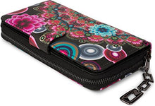 Carica l'immagine nel visualizzatore di Gallery, styleBREAKER portafogli con fiori e etnici e design colorato, Nero-rosso-rosa