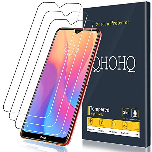 QHOHQ Vetro Temperato per Xiaomi Redmi 8A,Xiaomi 8, [3 Pezzi] 3 Pezzi