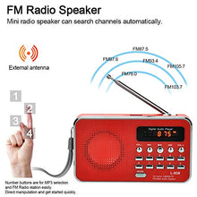 Carica l&#39;immagine nel visualizzatore di Gallery, docooler Mini FM Radio Altoparlante Digitale Portatile da 3 W Rosso